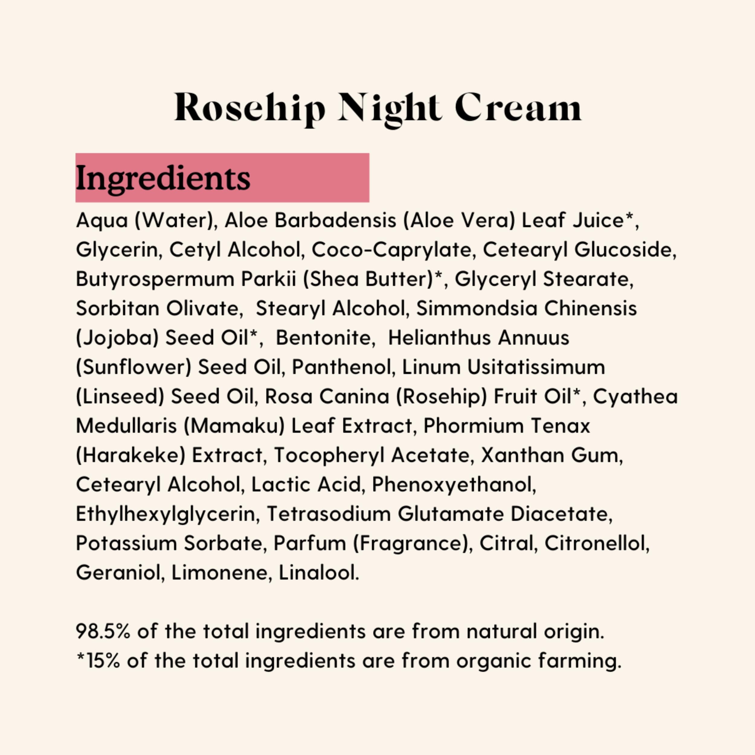 Essano Rosehip Oil Retinol Night Cream, Skin Care Face Moisturizer with Hyaluronic Acid, Natural Face Cream to Support Appearance of Fine Lines & Wrinkles & Long Lasting Moisture, Cruelty Free, 50g